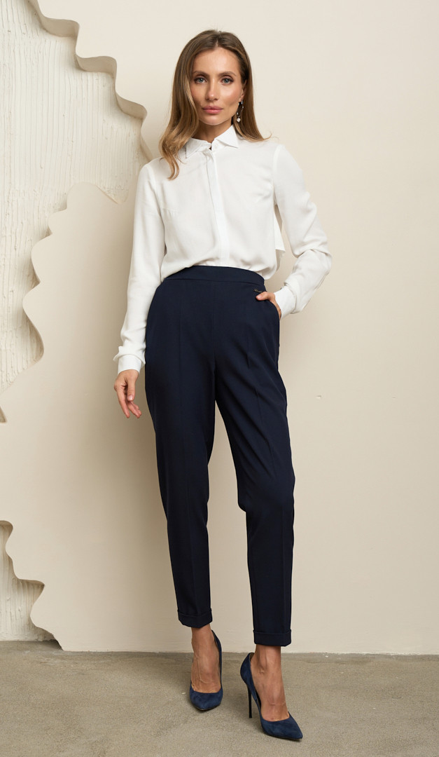 Фото stany-zenskie-zauzennye-sinie-111 товара Штаны женские зауженные синие