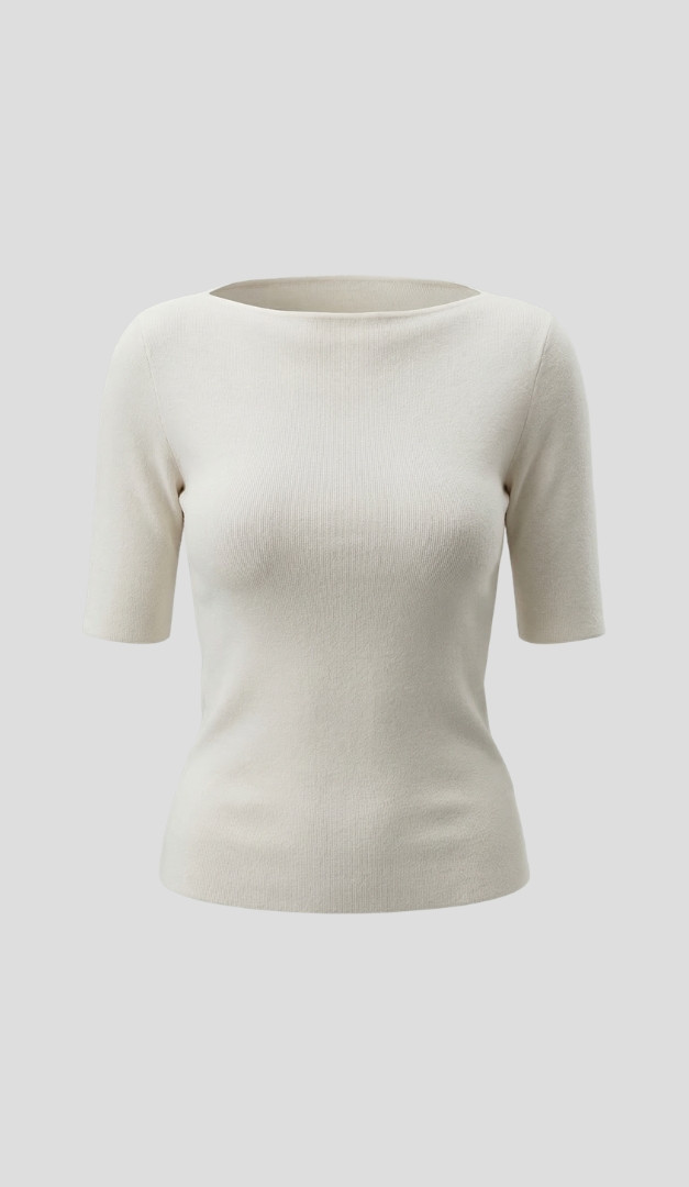 Фото top-zenskij-bazovyj-trikotaznyj-molocnyj-01 товара Топ женский базовый трикотажный молочный0