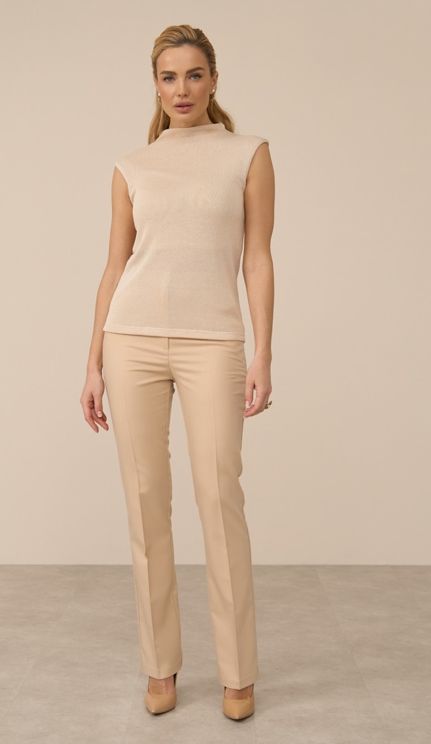 Фото top-zenskij-trikotaznyj-slivocnyj-02 товару Топ жіночий трикотажний вершковий0