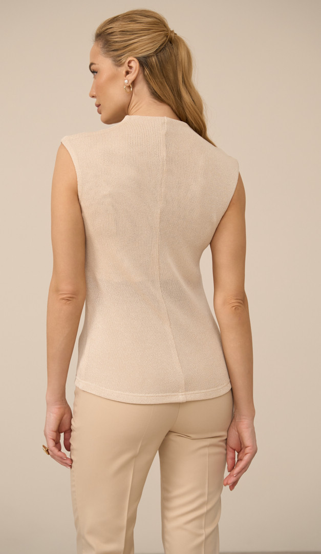 Фото top-zenskij-trikotaznyj-slivocnyj-05 товару Топ жіночий трикотажний вершковий0