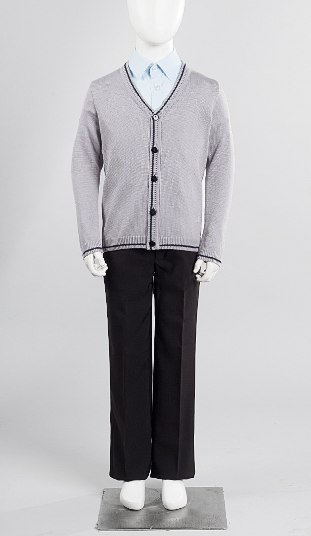 Фото trikotaznaa-kofta-dla-malcika-seraa-s-sinim-kantom-02 товару Трикотажна кофта для хлопчика сіра з синім кантом0