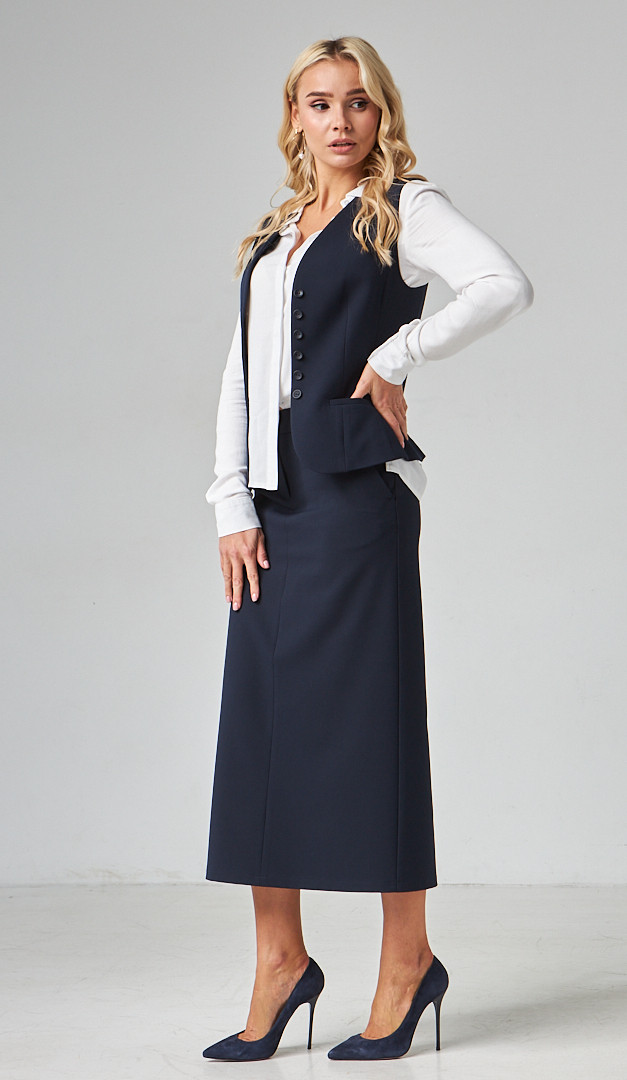 Фото ubka-bazovaa-midi-s-karmanami-sinaa-04 товара Юбка базовая миди с карманами синяя0