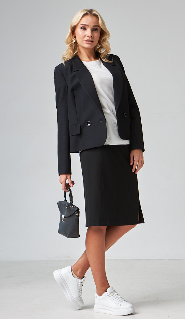 Фото ubka-bazovaa-s-razrezom-cernaa-03 товару Спідниця базова з розрізом чорна0