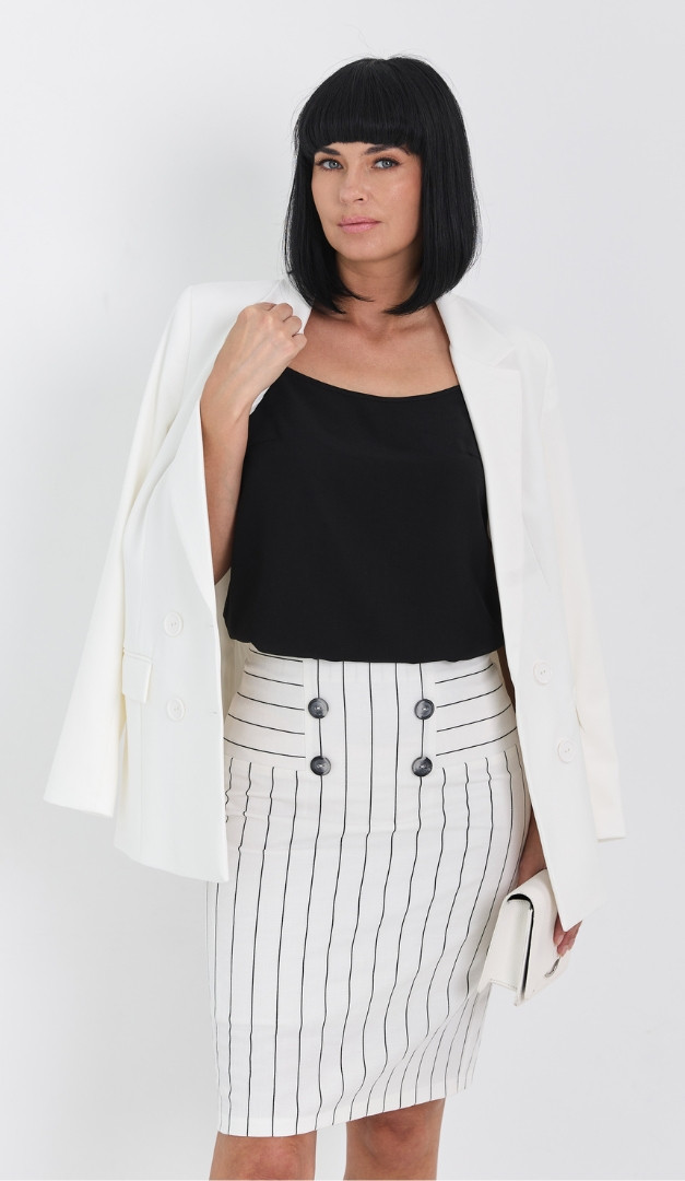 Фото ubka-belaa-v-polosku-1 товара Юбка белая в полоску0