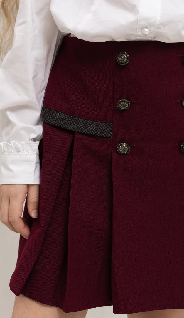 Фото ubka-dla-devocki-dvubortnaa-s-otdelkoj-3 товара Юбка для девочки двубортная с отделкой1