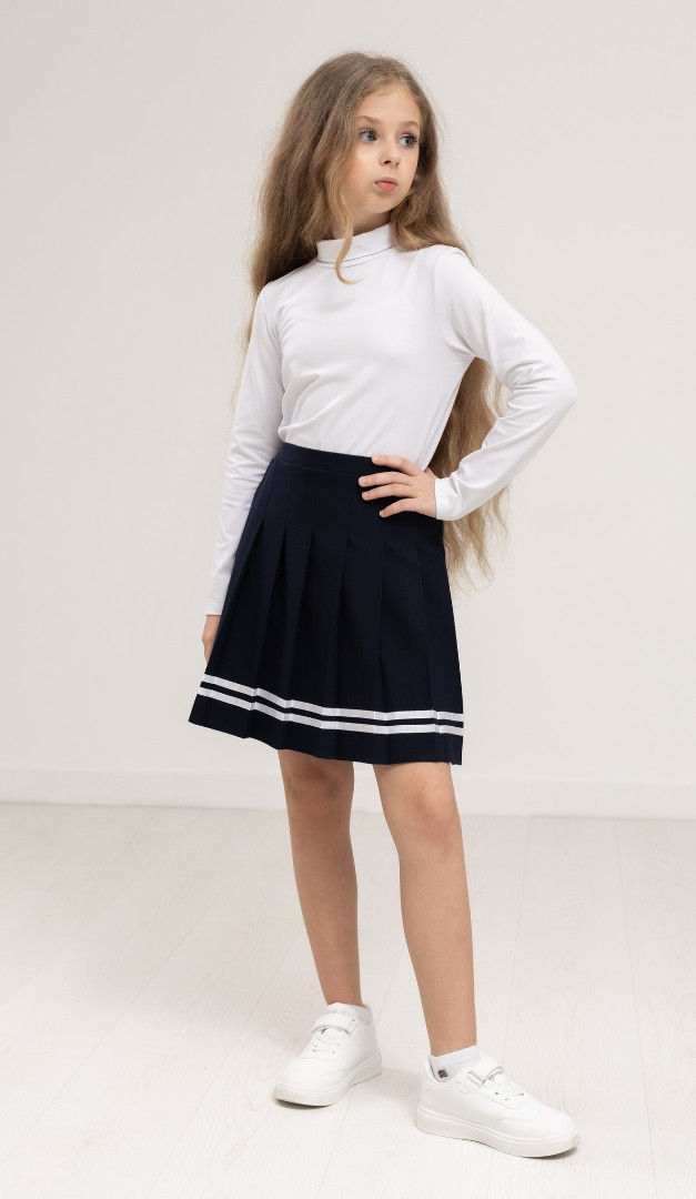 Фото ubka-dla-devocki-sinaa-s-tesmoj-04 товару Спідниця для дівчинки синя з тасьмою0