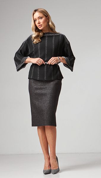 Фото ubka-karandas-teplaa-cernaa-s-serebrom-01 товару Спідниця олівець тепла чорна з сріблом Фото ubka-karandas-teplaa-cernaa-s-serebrom-01 товару Спідниця олівець тепла чорна з сріблом