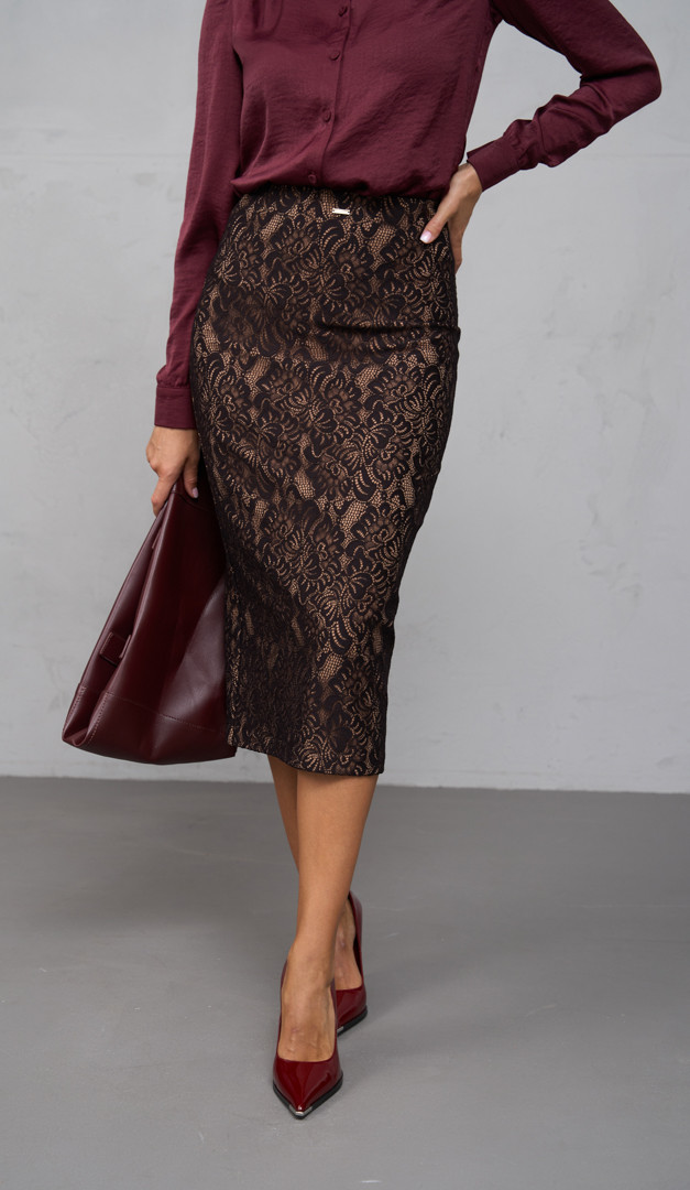 Фото ubka-midi-iz-kruzeva-koricnevaa-02 товара Юбка миди из кружева коричневая0