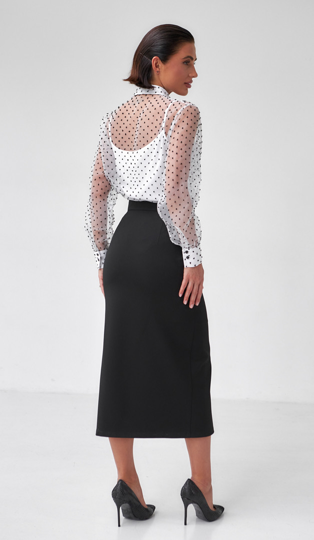 Фото ubka-midi-s-razrezom-cernaa-04 товару Спідниця міді з розрізом чорна0