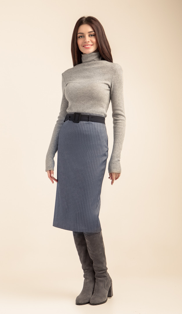 Фото ubka-midi-s-remnem-sinaa-01 товару Спідниця міді з ременем синя0