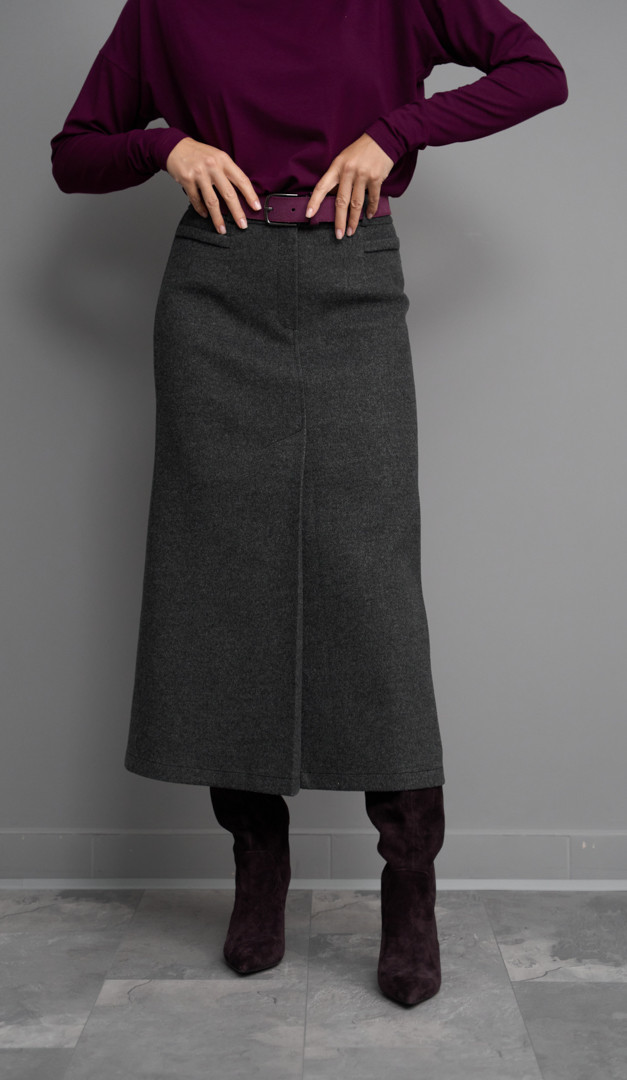 Фото ubka-midi-teplaa-seraa-02 товару Спідниця міді тепла сіра0