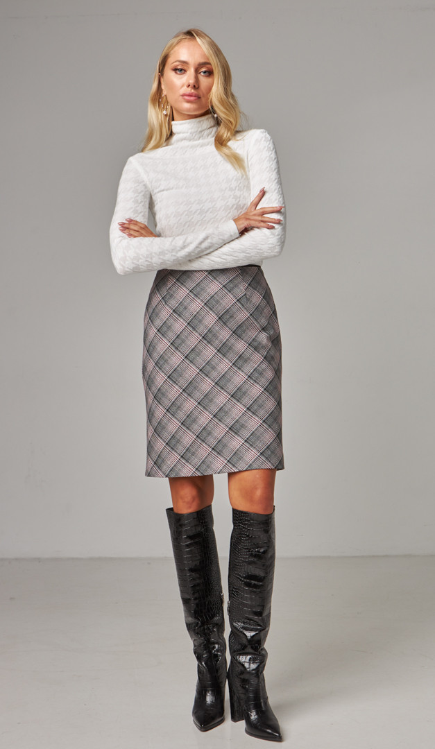 Фото ubka-mini-v-kletku-bordo-01 товара Юбка мини в клетку бордо