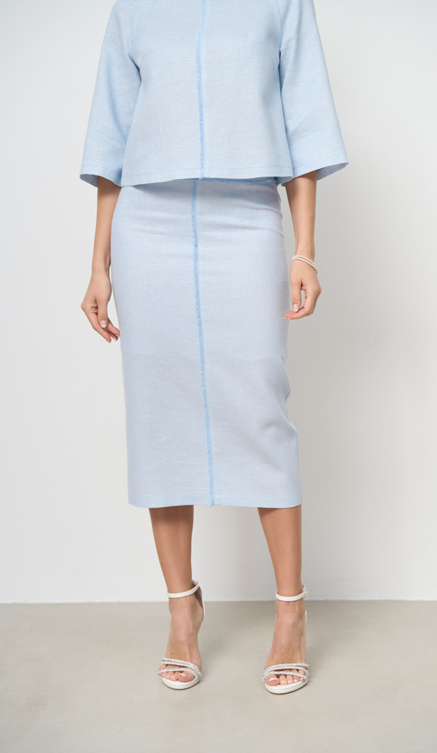 Фото ubka-s-bahromoj-golubaa-02 товара Юбка с бахромой голубая0