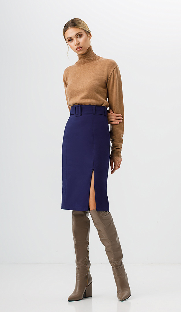 Фото ubka-s-zavysennoj-taliej-sinaa-01 товара Юбка с завышенной талией синяя0