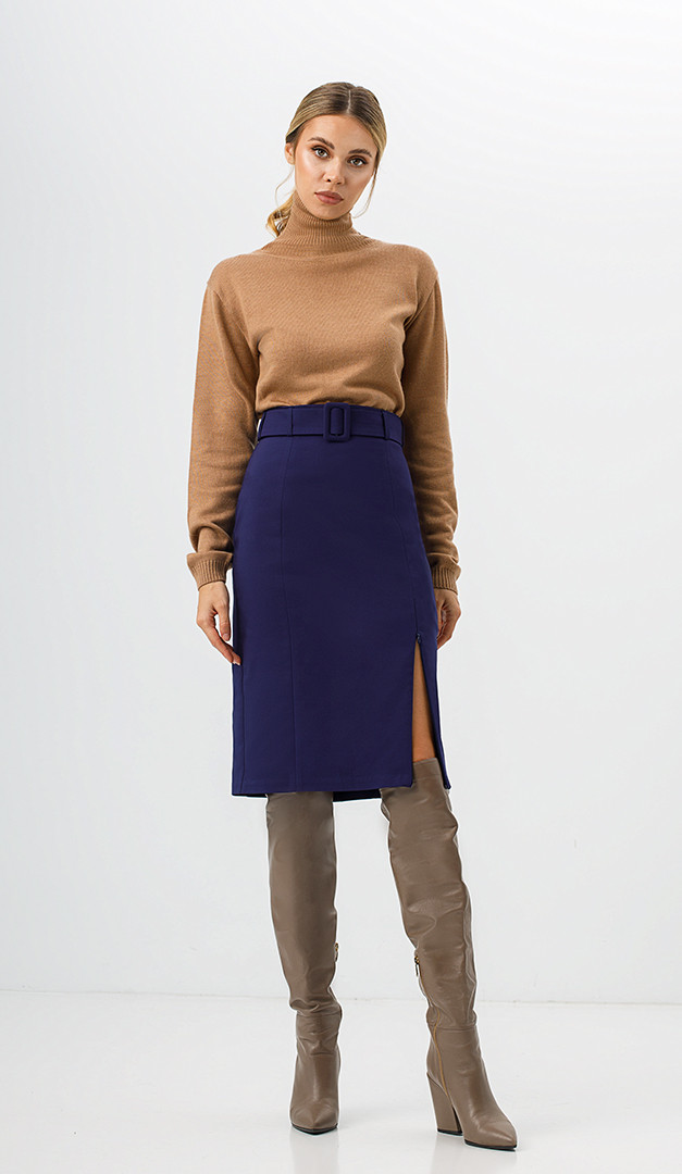 Фото ubka-s-zavysennoj-taliej-sinaa-02 товара Юбка с завышенной талией синяя0