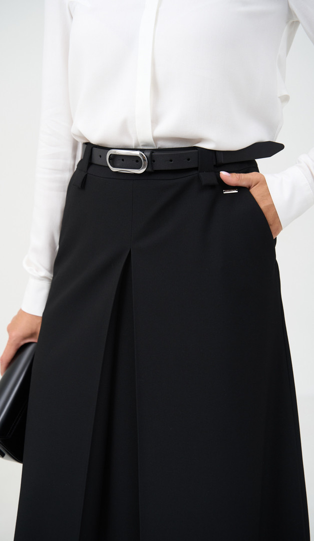 Фото ubka-trapecia-midi-cernaa-02 товара Юбка трапеция миди черная0