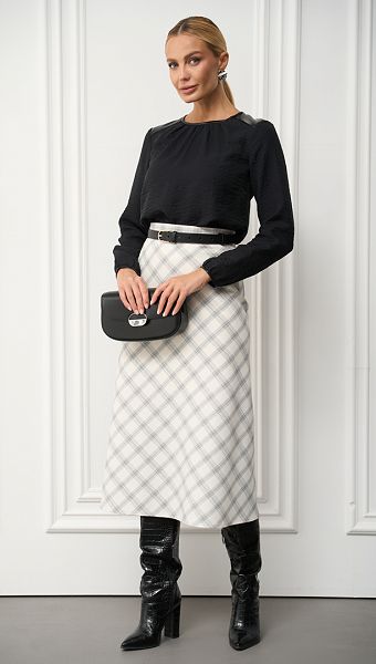 Фото ubka-trapecia-molocnaa-v-kletocku-1 товару Спідниця трапеція молочна в клітинку0 Фото ubka-trapecia-molocnaa-v-kletocku-1 товару Спідниця трапеція молочна в клітинку0