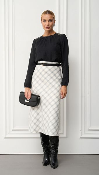 Фото ubka-trapecia-molocnaa-v-kletocku-2 товару Спідниця трапеція молочна в клітинку0 Фото ubka-trapecia-molocnaa-v-kletocku-2 товару Спідниця трапеція молочна в клітинку0