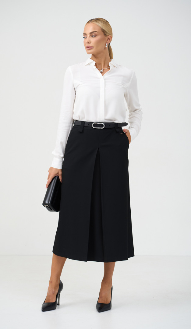 Фото ubka-trapecia-s-karmanami-cernaa-02 товара Юбка трапеция с карманами черная0