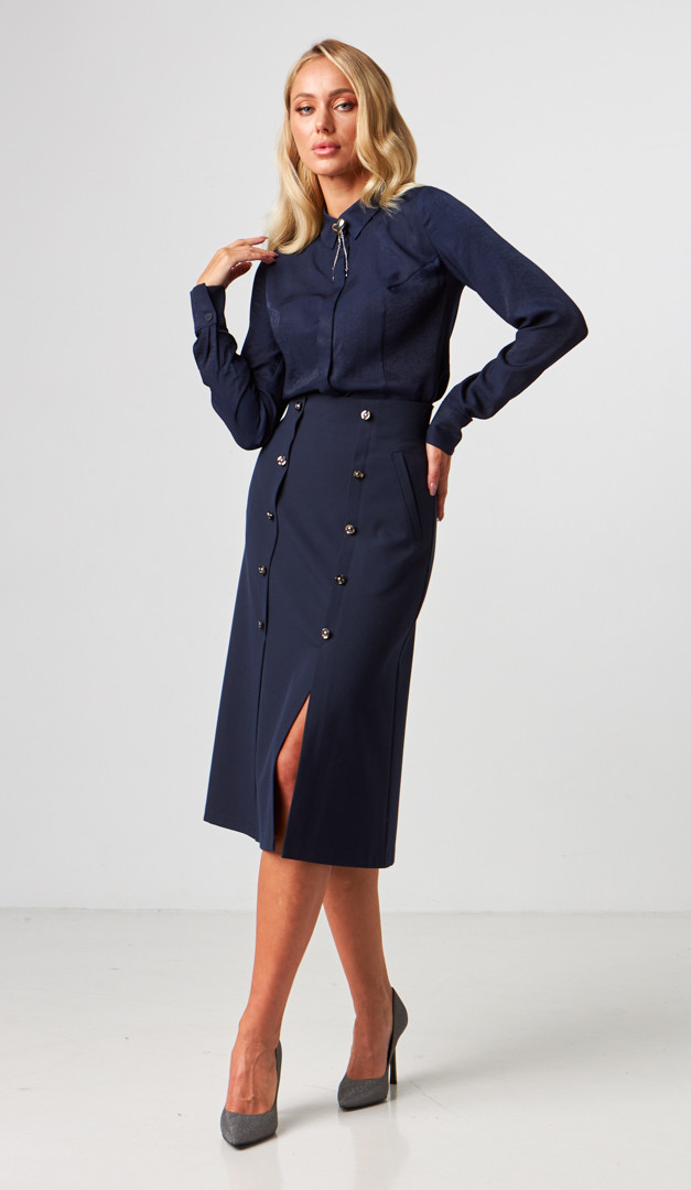 Фото ubka-trapecia-s-pugovicami-01 товару Спідниця трапеція з гудзиками