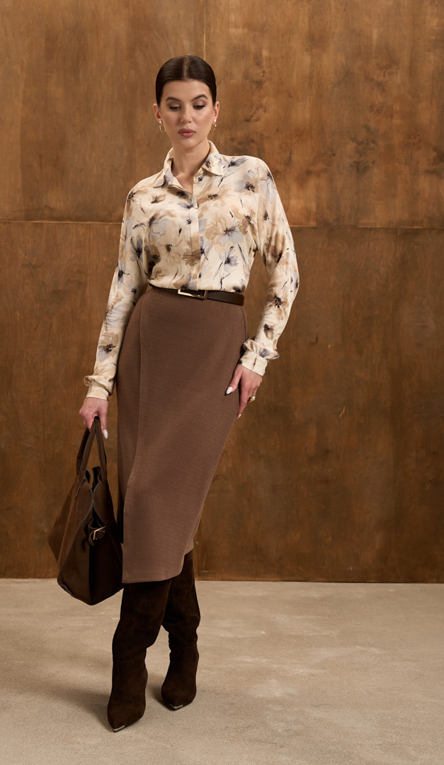 Фото ubka-trikotaznaa-na-zapah-kofejnaa-02 товара Юбка трикотажная на запах кофейная