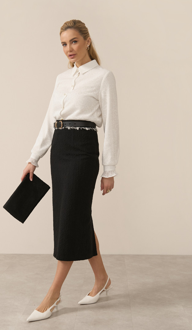 Фото ubka-tvidovaa-cernaa-01 товара Юбка твидовая черная