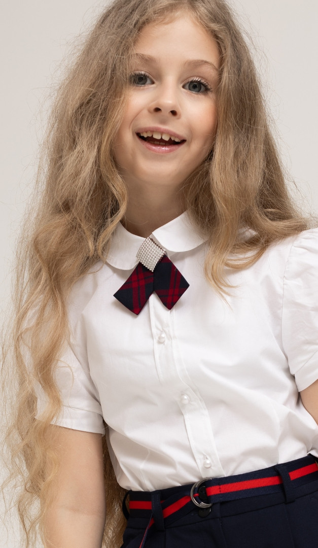 Фото ukrasenie-galstuk-dla-devocki-sine-bordovaa-kletka-1 товара Украшение галстук для девочки сине-бордовая клетка