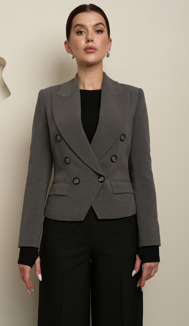 Фото zaket-dvuhbortnyj-seryj-14 товару Жакет двобортний сірий0