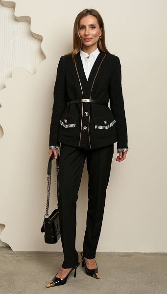 Фото zaket-tvidovyj-cernyj-1 товара Жакет твидовый черный Фото zaket-tvidovyj-cernyj-1 товара Жакет твидовый черный