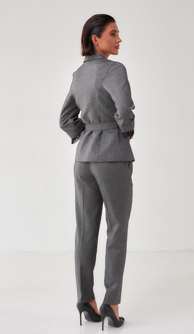 Фото zaket-zenskij-cerno---seryj-melanz-04 товару Жакет жіночий чорно-сірий меланж0