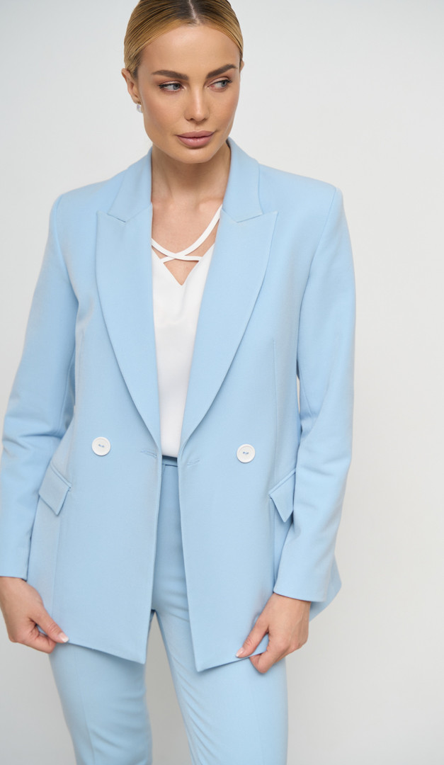 Фото zaket-zenskij-dvubortnyj-goluboj-02 товару Жакет жіночий двобортний блакитний0