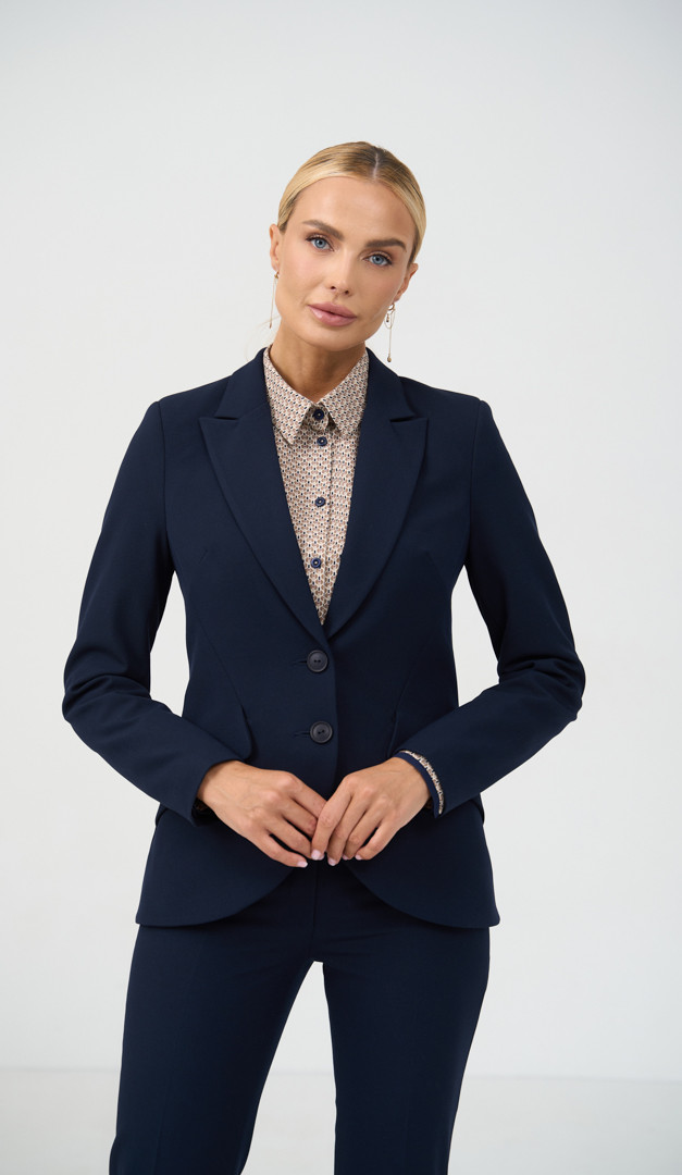 Фото zaket-zenskij-klassiceskij-sinij-3 товару Жакет жіночий класичний синій1