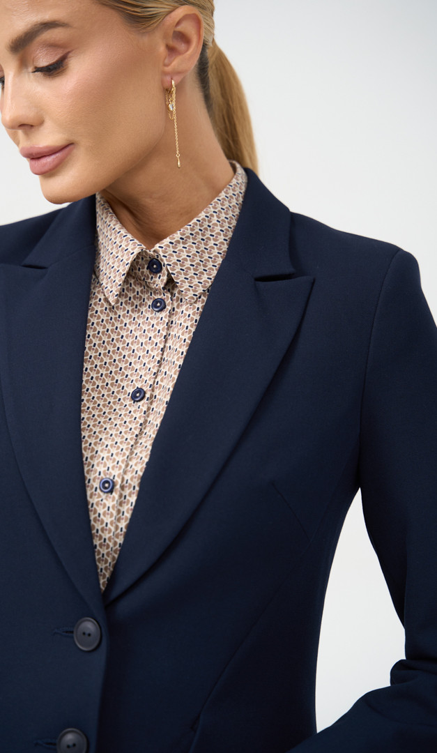 Фото zaket-zenskij-klassiceskij-sinij-4 товару Жакет жіночий класичний синій1