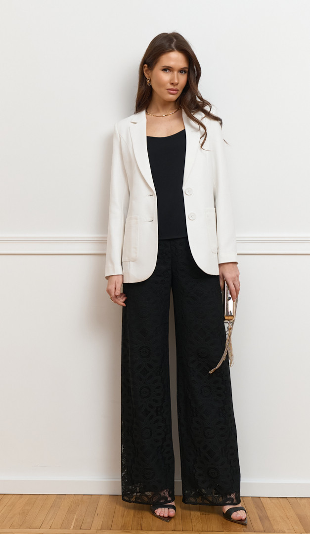 Фото zaket-zenskij-len-molocnyj-01 товара Жакет женский лен молочный