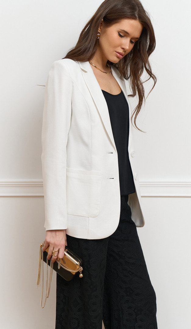 Фото zaket-zenskij-len-molocnyj-02 товару Жакет жіночий льон молочний0