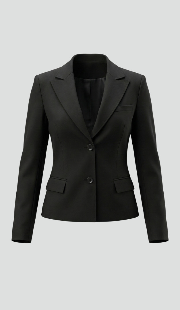 Фото zaket-zenskij-odnobortnyj-cernyj-01 товара Жакет женский однобортный черный