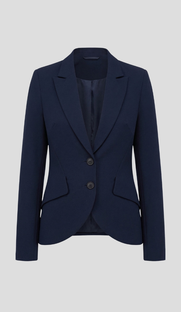 Фото zaket-zenskij-odnobortnyj-sinij-01 товара Жакет женский однобортный синий