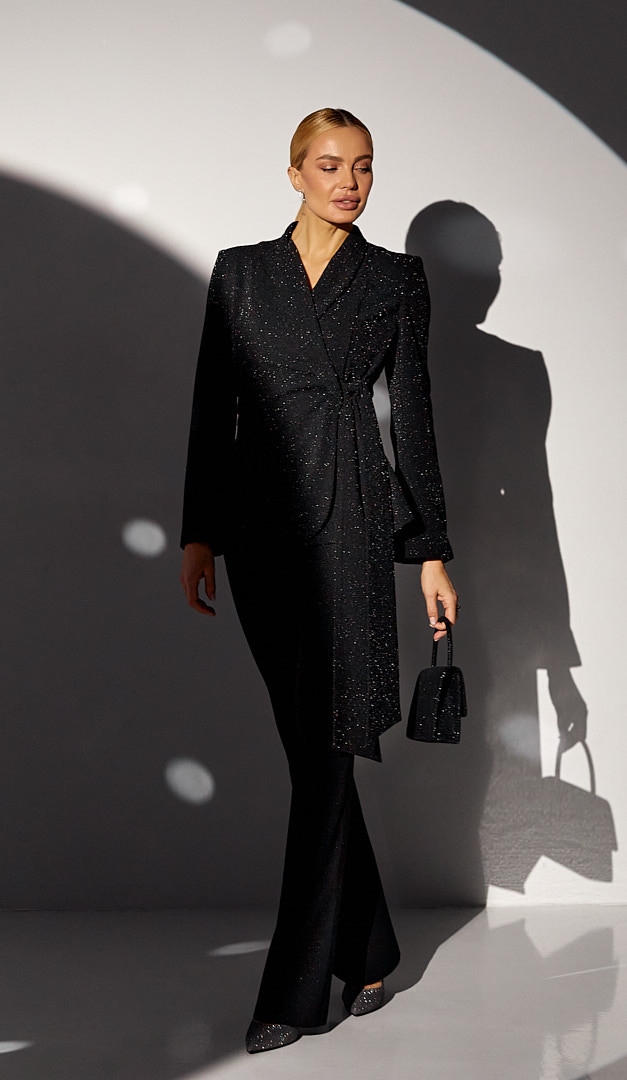 Фото zaket-zenskij-prazdnicnyj-cernyj-01 товару Жакет жіночий святковий чорний0