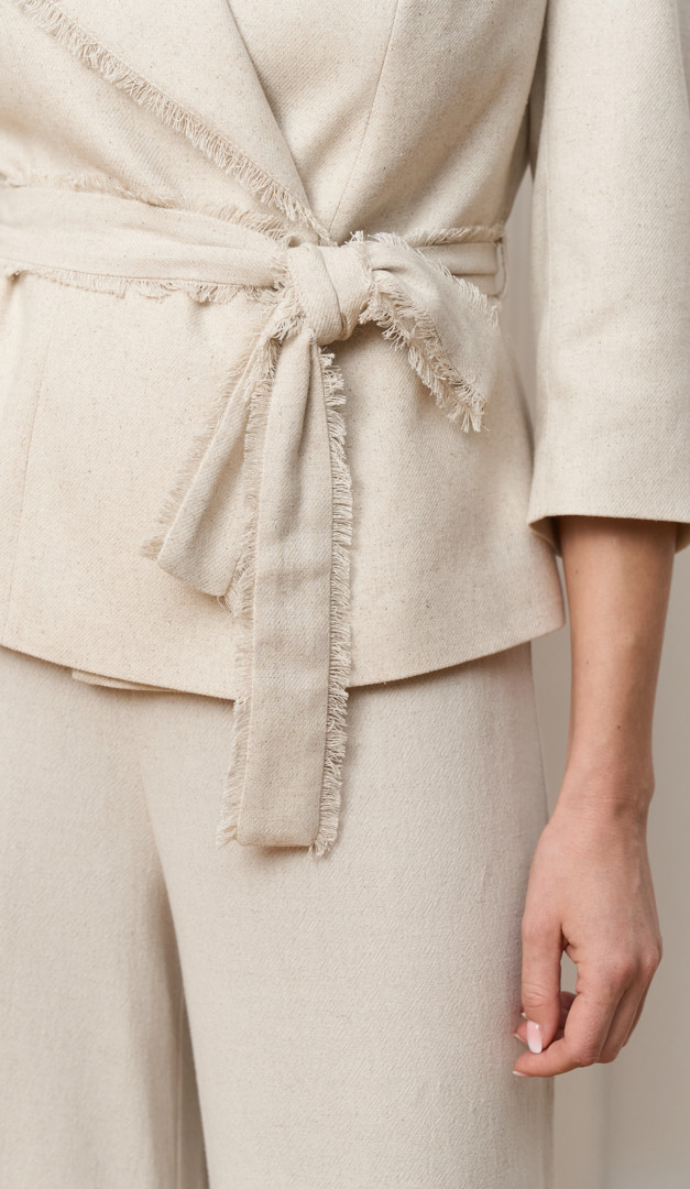 Фото zaket-zenskij-s-bahromoj-len-06 товара Жакет женский с бахромой лен0