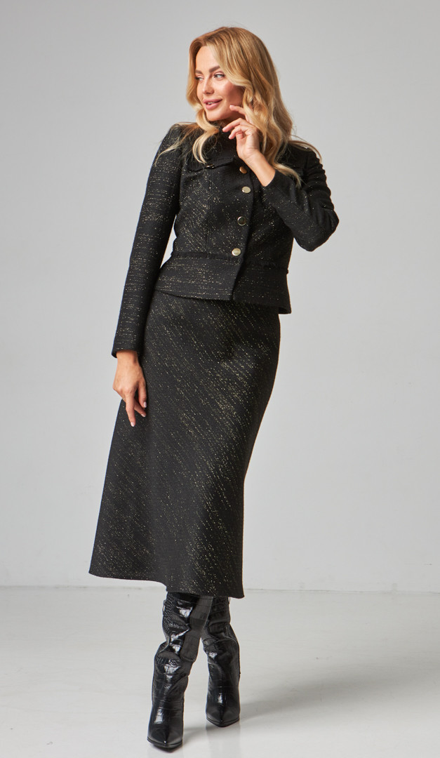 Фото zaket-zenskij-tvidovyj-cernyj-01 товара Жакет женский твидовый чёрный