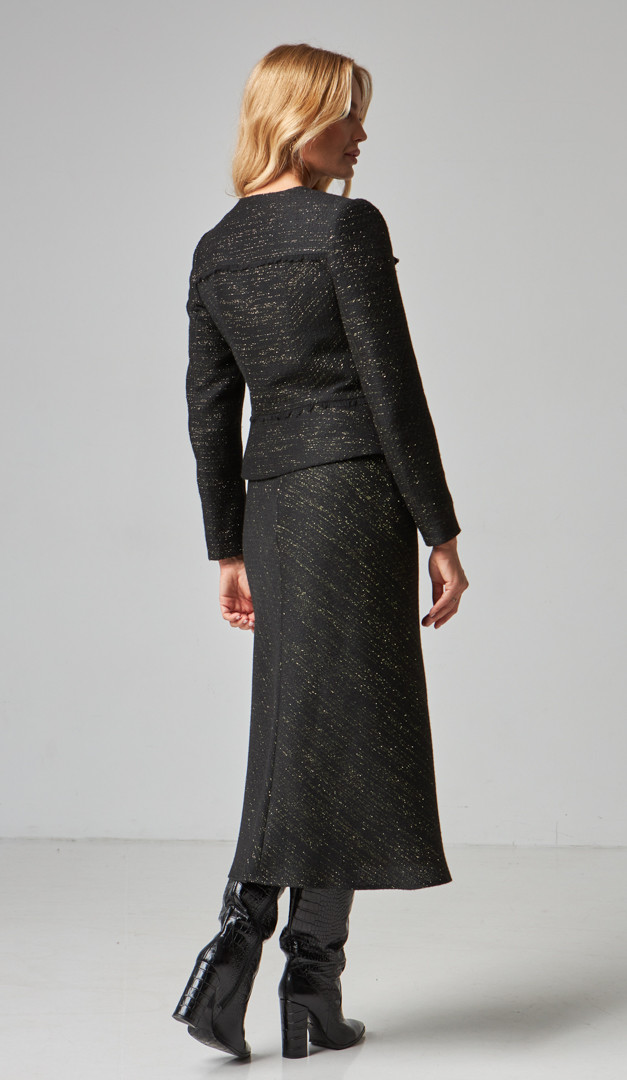 Фото zaket-zenskij-tvidovyj-cernyj-02 товара Жакет женский твидовый чёрный0