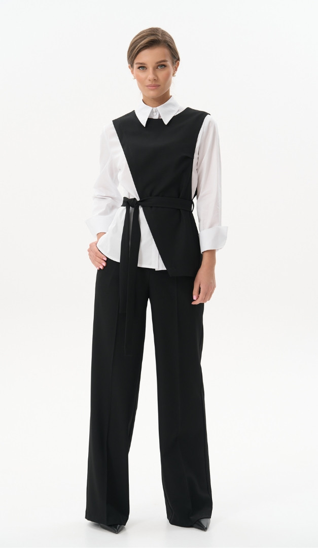 Фото zilet-asimmetricnyj-s-remnami-cernyj-03 товара Жилет асимметричный с ремнями черный0