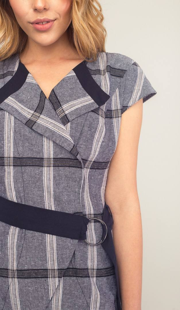 Фото zilet-iz-lna-v-kletocku-seryj-03 товара Жилет из льна в клеточку серый0