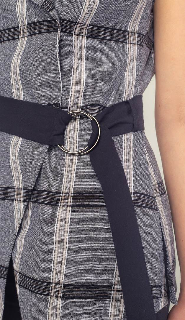 Фото zilet-iz-lna-v-kletocku-seryj-04 товара Жилет из льна в клеточку серый0