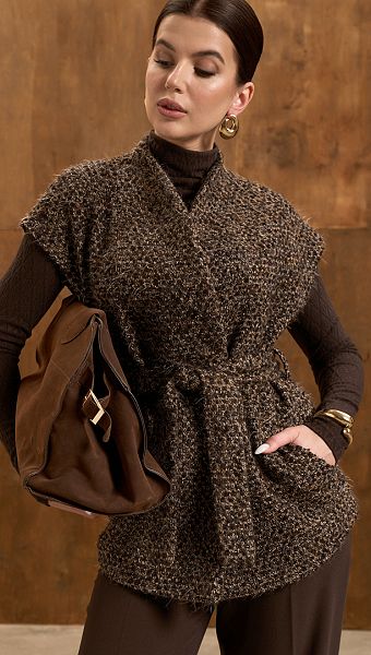 Фото zilet-zenskij-iz-sersti-koricnevyj-02 товару Жилет жіночий з вовни коричневий 0 Фото zilet-zenskij-iz-sersti-koricnevyj-02 товару Жилет жіночий з вовни коричневий 0