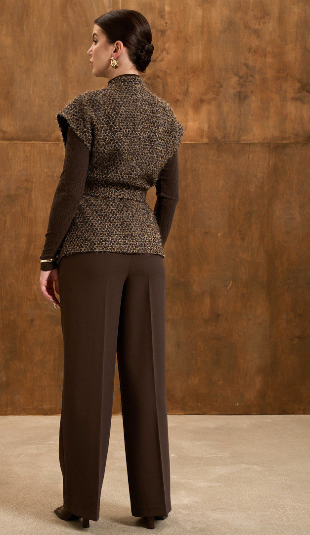 Фото zilet-zenskij-iz-sersti-koricnevyj-06 товару Жилет жіночий з вовни коричневий 0