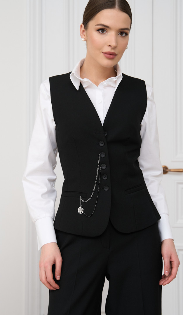 Фото zilet-zenskij-klassiceskij-cernyj-9 товару Жилет жіночий класичний чорний0