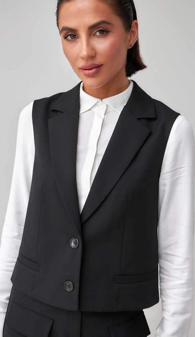 Фото zilet-zenskij-pramoj-cernyj-03 товару Жилет жіночий прямий чорний0