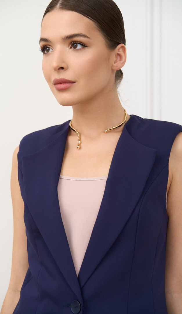 Фото zilet-zenskij-sinego-cveta-4 товара Жилет женский синего цвета0