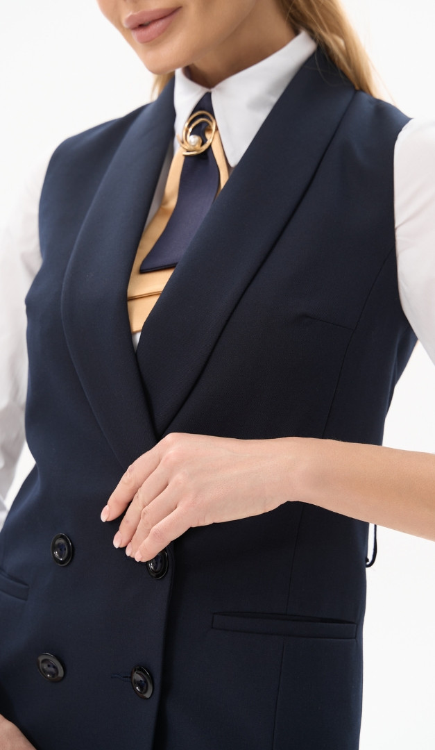 Фото zilet-zenskij-udlinennyj-sinij-03 товара Жилет женский удлиненный синий0